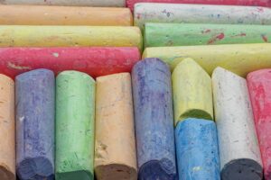 Chalks of different colours, used to create something new.