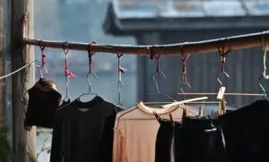 Clothes hanging on a line, all drying in the sunshine. It's a chore we all have to do, and worth the work for the clean clothes we can then where