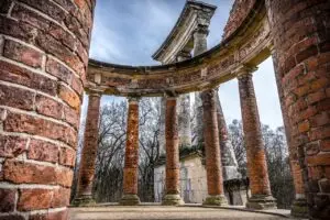 A curved line to stone pillars, standing strong